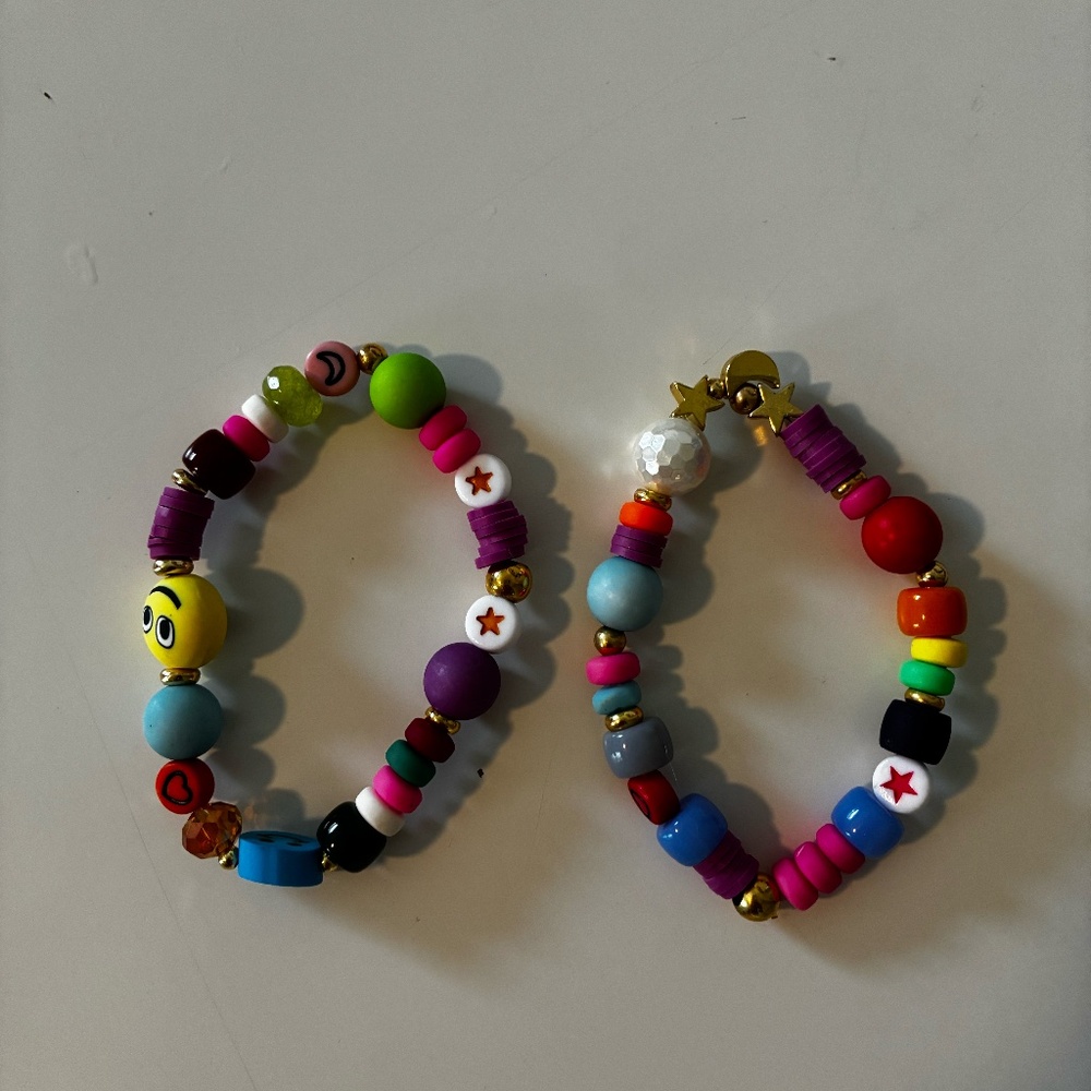 Stretchy Preppy Colorful Bracelets, Pack of 2